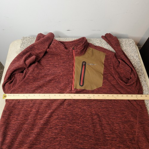 Eddie Bauer Men's Fleece Quarter Zip Pullover Sweater color Red Mens Size 2xb - Picture 7 of 9