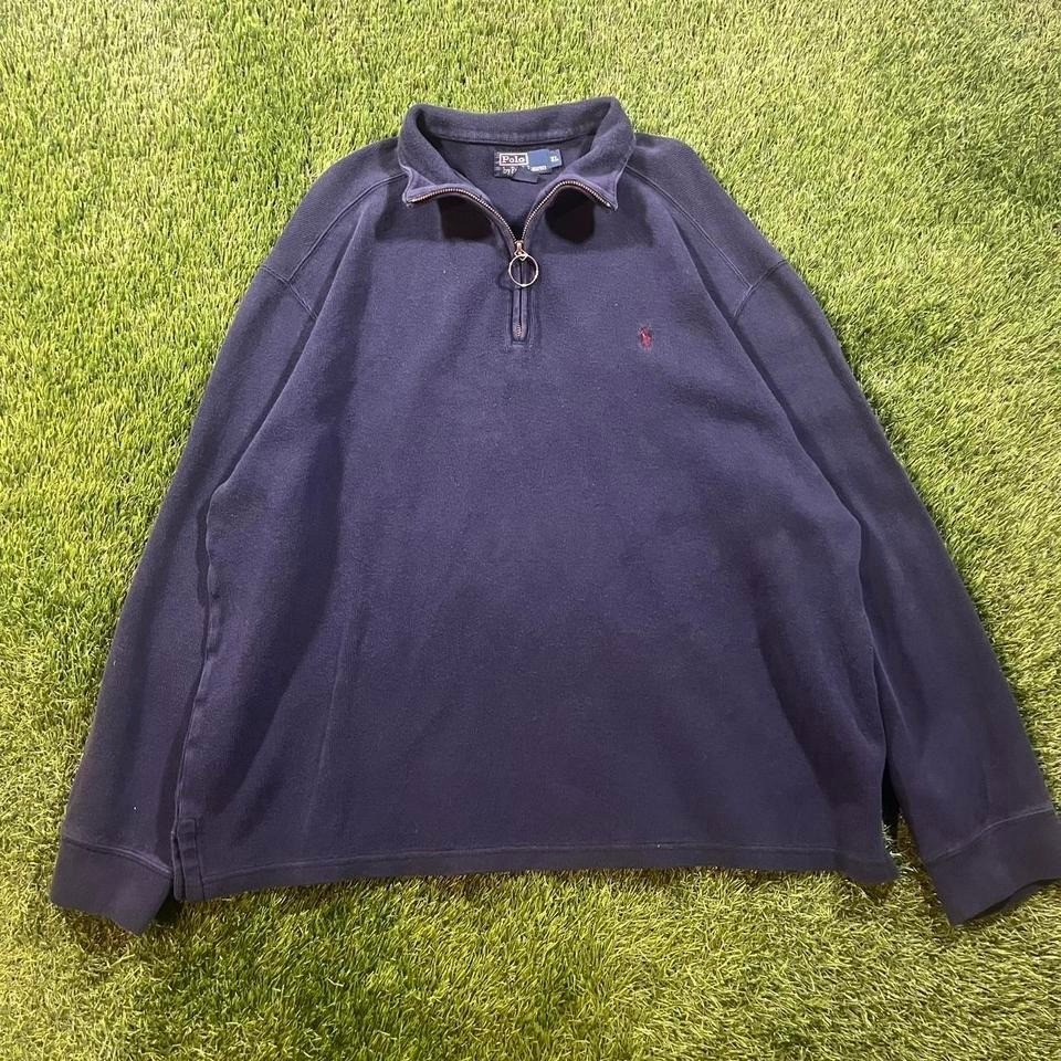 Vintage 1990s Polo Ralph Lauren quarter zip sweatshirt with Circle Zipper