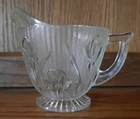 Vintage 1930s Jeanette Iris and Herringbone Depression Glass  Creamer