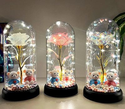 Eternal Rose in Glass LED Light Romantic Gift for Mother s Day Valentine Gift