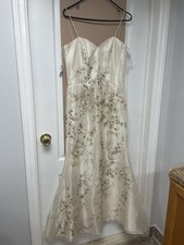 Stephen Yearick Designer White Beaded Mermaid Evening Gown Size 8