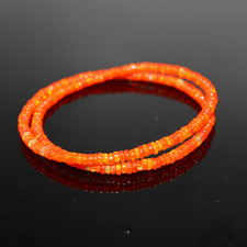 Ethiopian Fire Opal Rondelle Beads 4 5mm 8" Strand Orange Gemstone Making