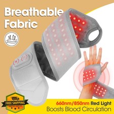 Heated Wrist Brace Massager Red Light Carpal Tunnel Arthritis Pain Relief