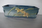 Antique Roseville pottery 1393 8 X  Blue Zephyr lily window box planter ex.