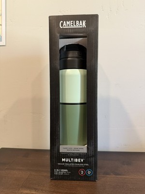 CAMELBAK MultiBev Insulated Stainless Steel Water Bottle & Travel Cup Moss/Mint