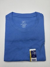 NWT George Men  s Size L 42-44 Solid Light Blue T Shirt Short Sleeve