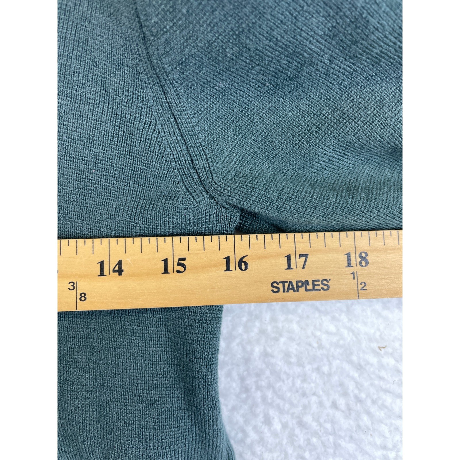 Uniqlo and Lemaire Women's Small Green Wool Blend V-Neck Long Sleeve Sweater thumbnail 5