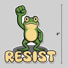 Frog Protest Sticker "Resist" Portland Anti-Fascist Anti-ICE 4" Vinyl Decal