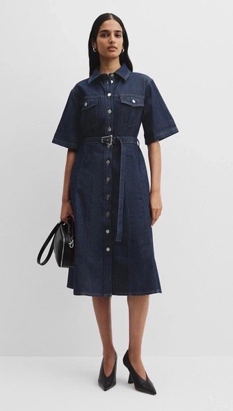 Country Road Denim Midi Dress - Size 4 - RRP $249