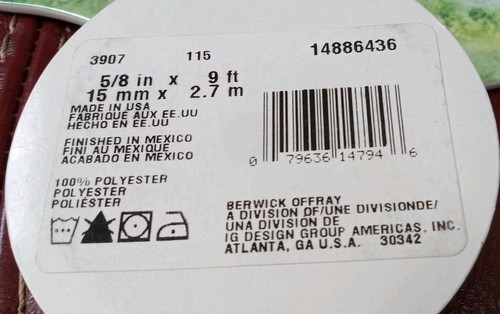 Lot of 59 New Rolls Ribbon Spools By OFFRAY,MOREX,5/8",3/8",1/4",assort. Colors - Picture 12 of 22
