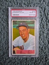 1954 BOWMAN BASEBALL SHERMAN LOLLAR #182 PSA 6 EX-MT, Nice!