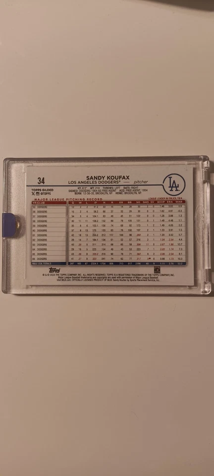 2024 TOPPS COLEÇÃO DOURADA REFRATOR DE OURO SANDY KOUFAX /99 - Imagem 2 de 2