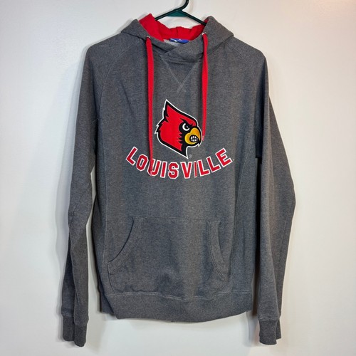 Champion Louisville Cardinals Hoodie Gray Red Pullover Sweatshirt Womens M