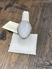 Barse Lace Ring- Faceted Snow Quartz-Silver -...