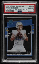 2020 Panini Chronicles Clearly Donruss Rated Rookie Justin Herbert PSA 8 o1u