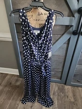 NWT Womens casual Jumper size XL by Soho New York tote X polka dot Navy Blue