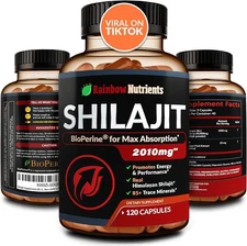 Pure Himalayan Shilajit Pills 60000mg with 50 Fulvic Acid 120 Pills
