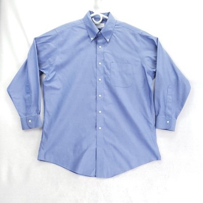 Brooks Brothers Dress Shirt Mens 16 32/33 Blue Solid Non Iron Long