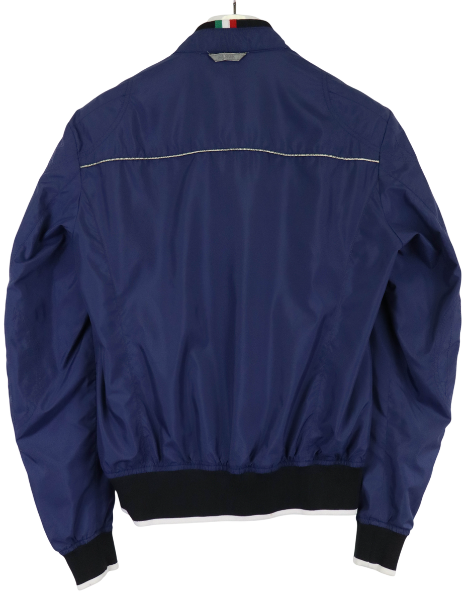 えS BREMA Jacket Men's (EU) 50 Blue Mock Neck Logo Full Zip Pocket