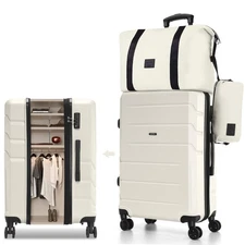 Luggage Sets 3 Piece, 4-Yr Warranty ABS+PC Hard Shell Expandable Suitcases wi...
