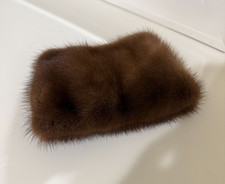 Vintage Mink Fur Cuff Brown Real Fur Sleeve Trim Single Piece Soft
