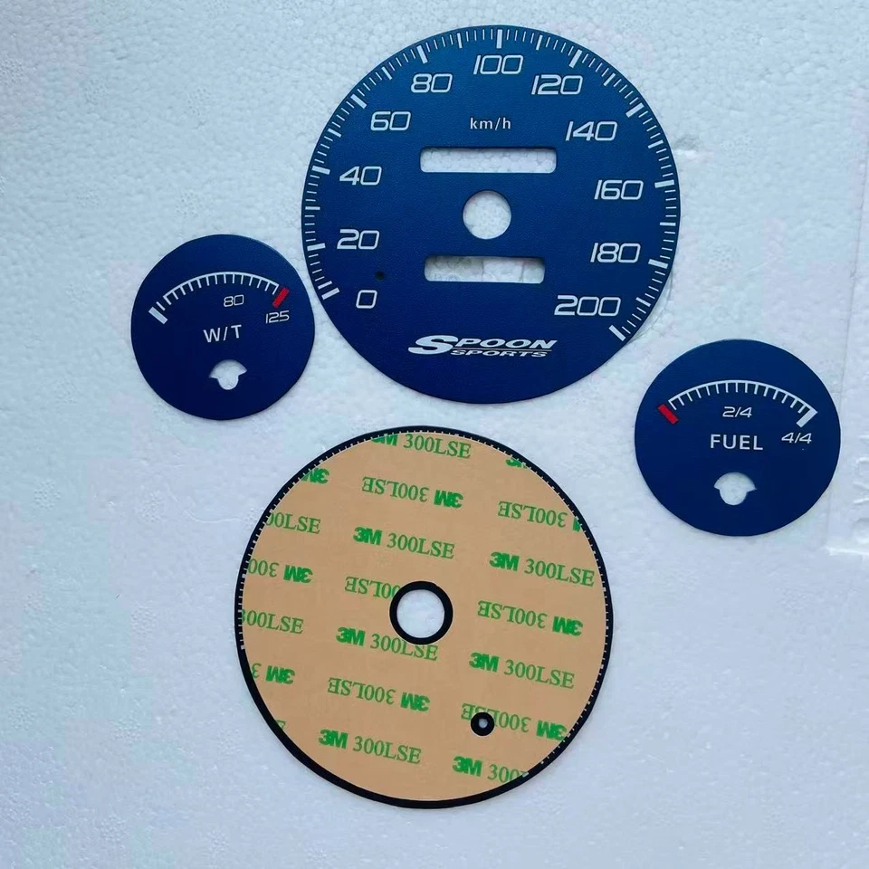 Speedometer Dial Face Gauges For Honda Integra DC2 Cluster Overlay 200KM/H Blue - Image 3 of 4