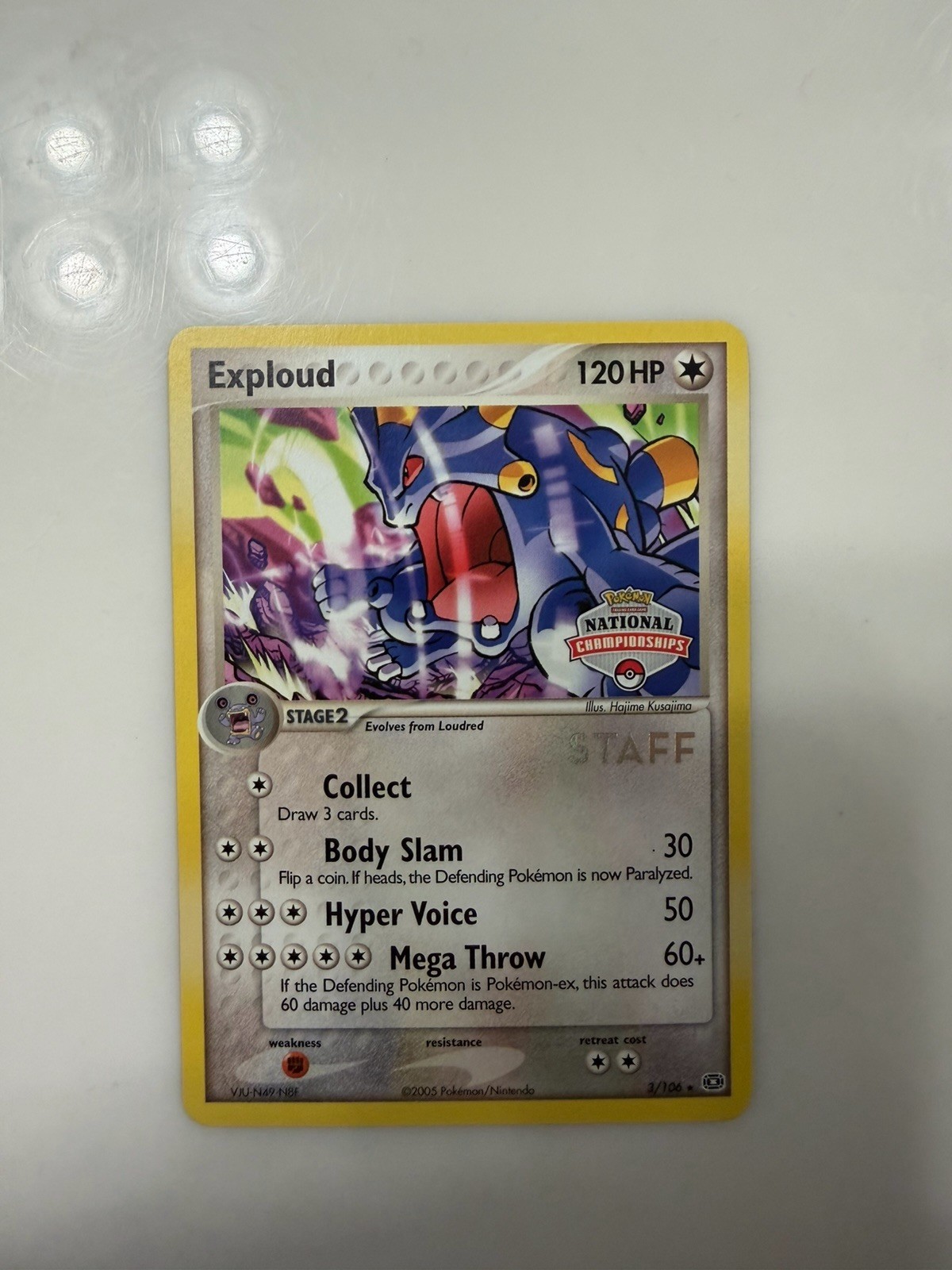 Exploud - 3/106 National Championships Promo Staff NM - Pokemon Card