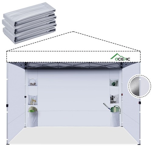 Instant Canopy Sidewalls 10x10 FT for Pop Up Canopy, Waterproof and UV Protec...