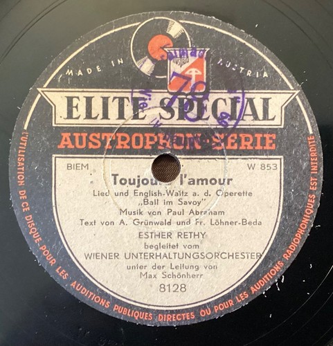 Esther Rethy – 78 rpm Elite Special 8128: Olivia-Ich bin verliebt/Ball im Savoy - Picture 3 of 4