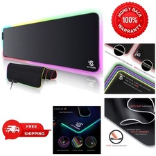 RGB LED Extra Large Soft Gaming Mouse Pad Extended Glowing Desk Mat 31.5x12''