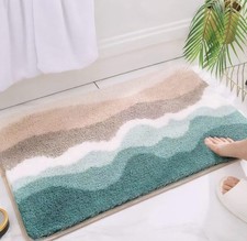 Microfiber Bathroom Rugs, Absorbent Soft Shaggy Carpet 24x16
