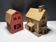 Uralt Spur 0 Holz Häuser Gebäude Kirche Eigenbau Modellbahn evtl Auch Spur S