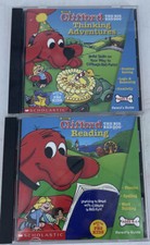 2 Scholastic CLIFFORD THE BIG RED DOG READING  Adventure CD ROM for PC / Mac