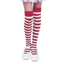 Christmas Red / White Stripe Stockings Mrs Claus Elf Outfit - One Size