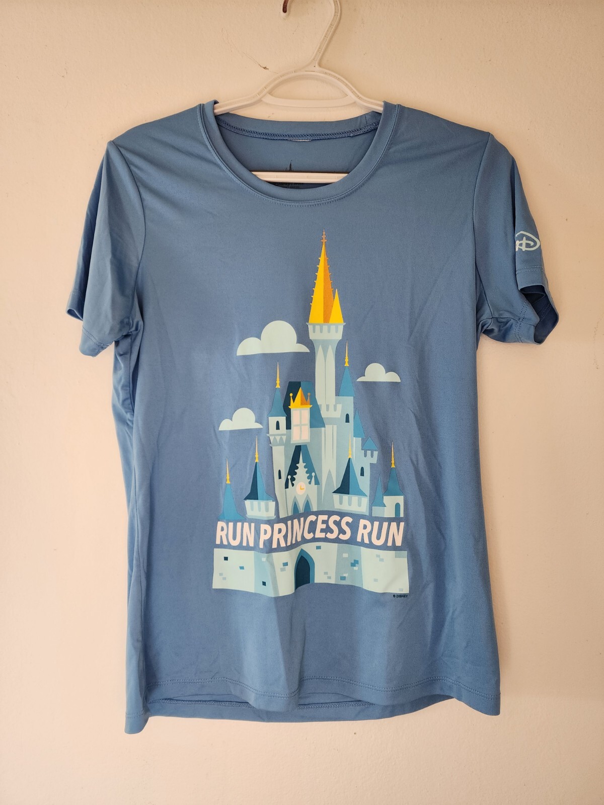 Run Princess Run Disney Athletic Workout Top Baby Blue Gem