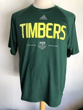 Camiseta oficial de fútbol Adidas Climalite de la MLS de Portland Timbers para hombre talla mediana