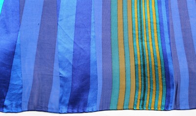 Foulard Carré Vintage En Soie Tino Lauri - Italie - Multicolore Rayé - Occasion Bon état