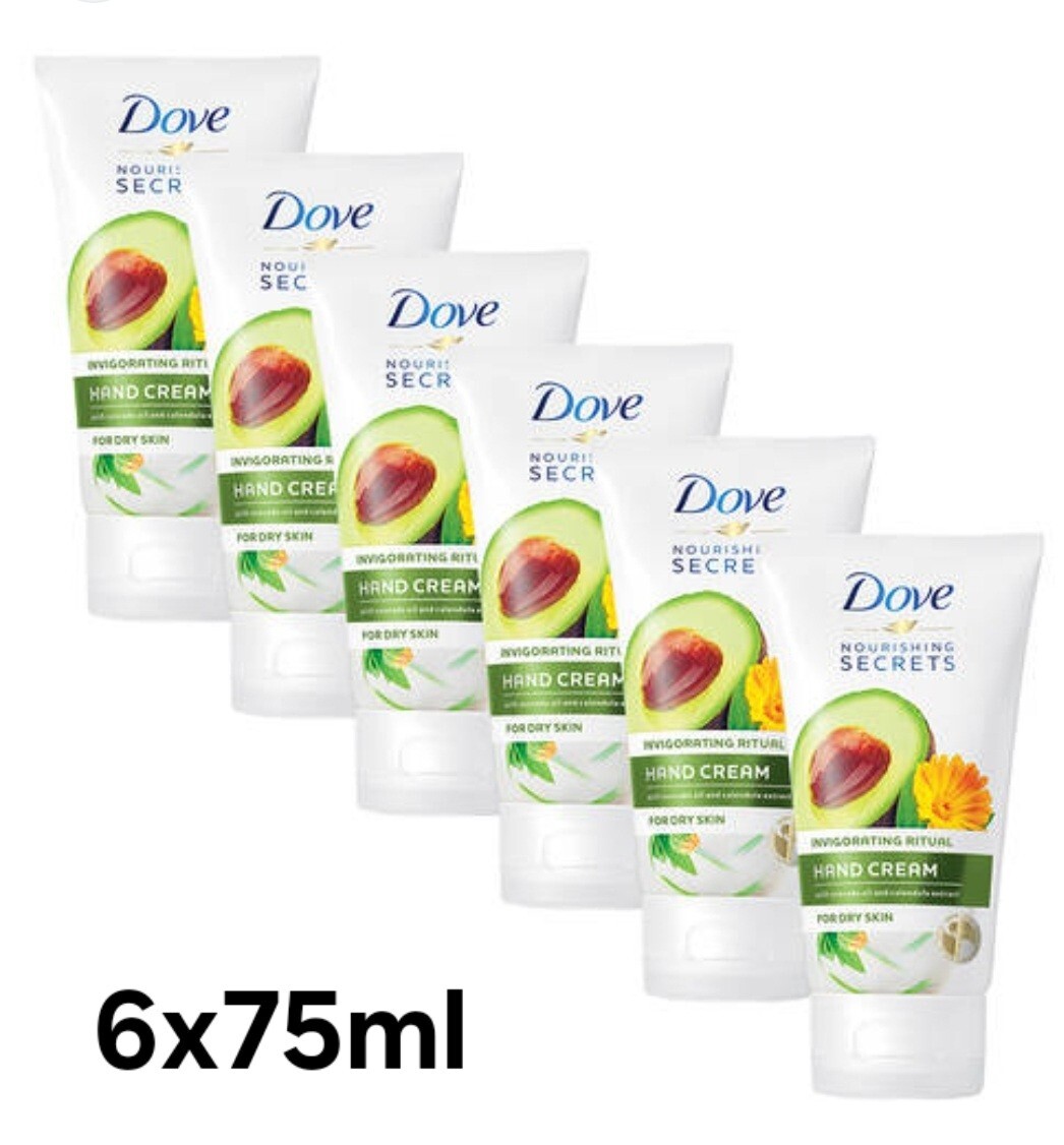 Dove Nourishing Secreta Hand Cream With Avocado Oil&calendula Extract 6x75ml
