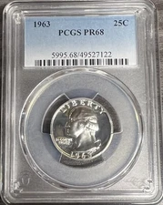 1963 Silver Proof Washington Quarter PCGS PR68