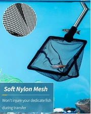 Aquarium Fish Net Extendable Long Handle Betta Tank Small Koi Pond Pool 9-24''