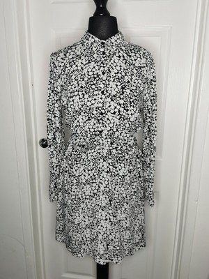 Primark UK 12 Black Floral Print 