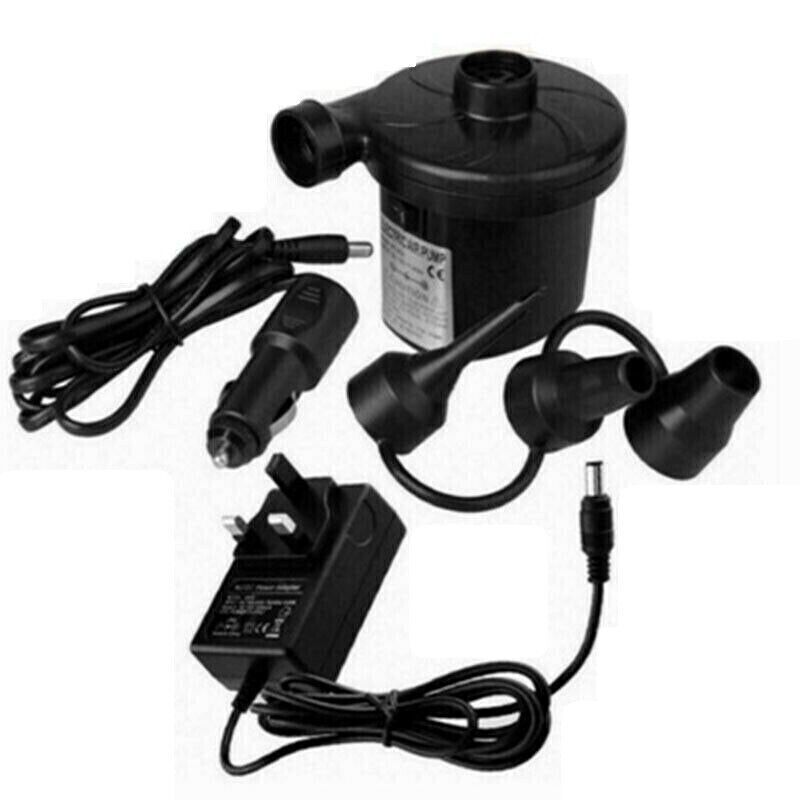 INFLATABLE SINGLE DOUBLE FLOCKED AIR BED CAMPING AIRBED MATTRESS PUMP