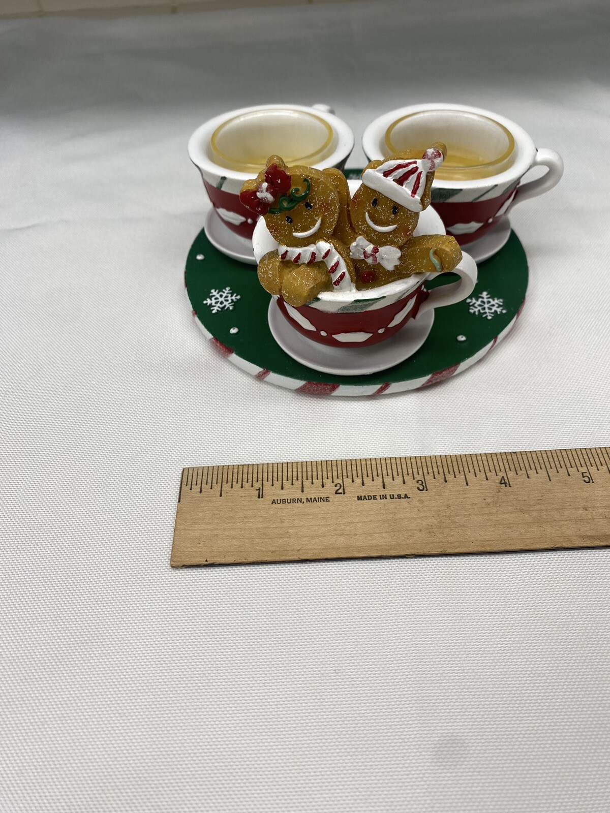 Yankee Candle Christmas Tea Light Holder Gingerbreadman In Teacups 2012 eBay