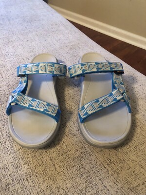 Teva Terra-Float Lexi Slides Sandles Womens Sz 10 Strappy Blue