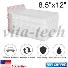 #2 8.5"x12" (8.5x11) White Poly Bubble Mailer Envelope Bag 25,50,100,200 Pcs