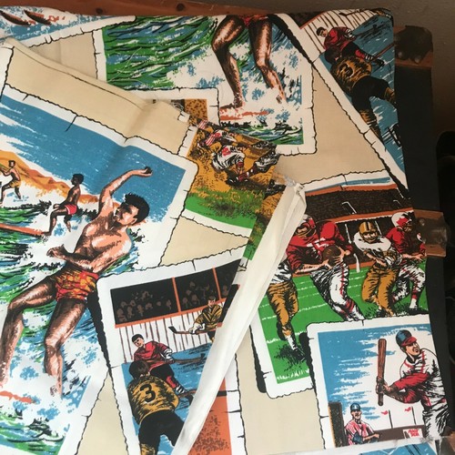 Vintage Preshrunk Heavy Sports Hockey Skiing Football Basketball Surfing Fabric - Picture 5 of 10