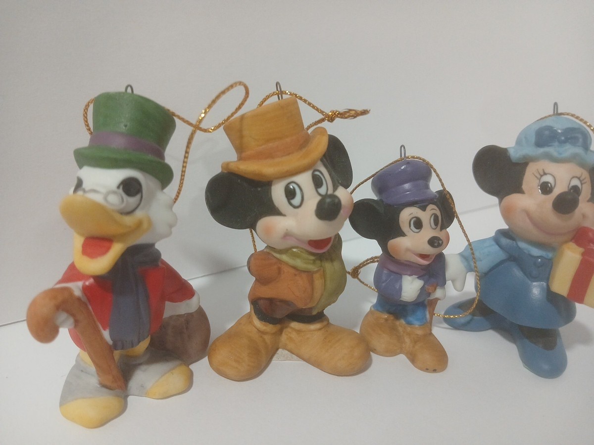 Rare Disney Mickey Mouse Tiny Tim Scrooge Christmas Carol Ornament
