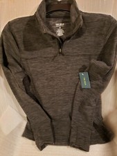 NWT TEK GEAR FLEECE PULLOVER with THUMBHOLES Blk Sz S MSRP 32