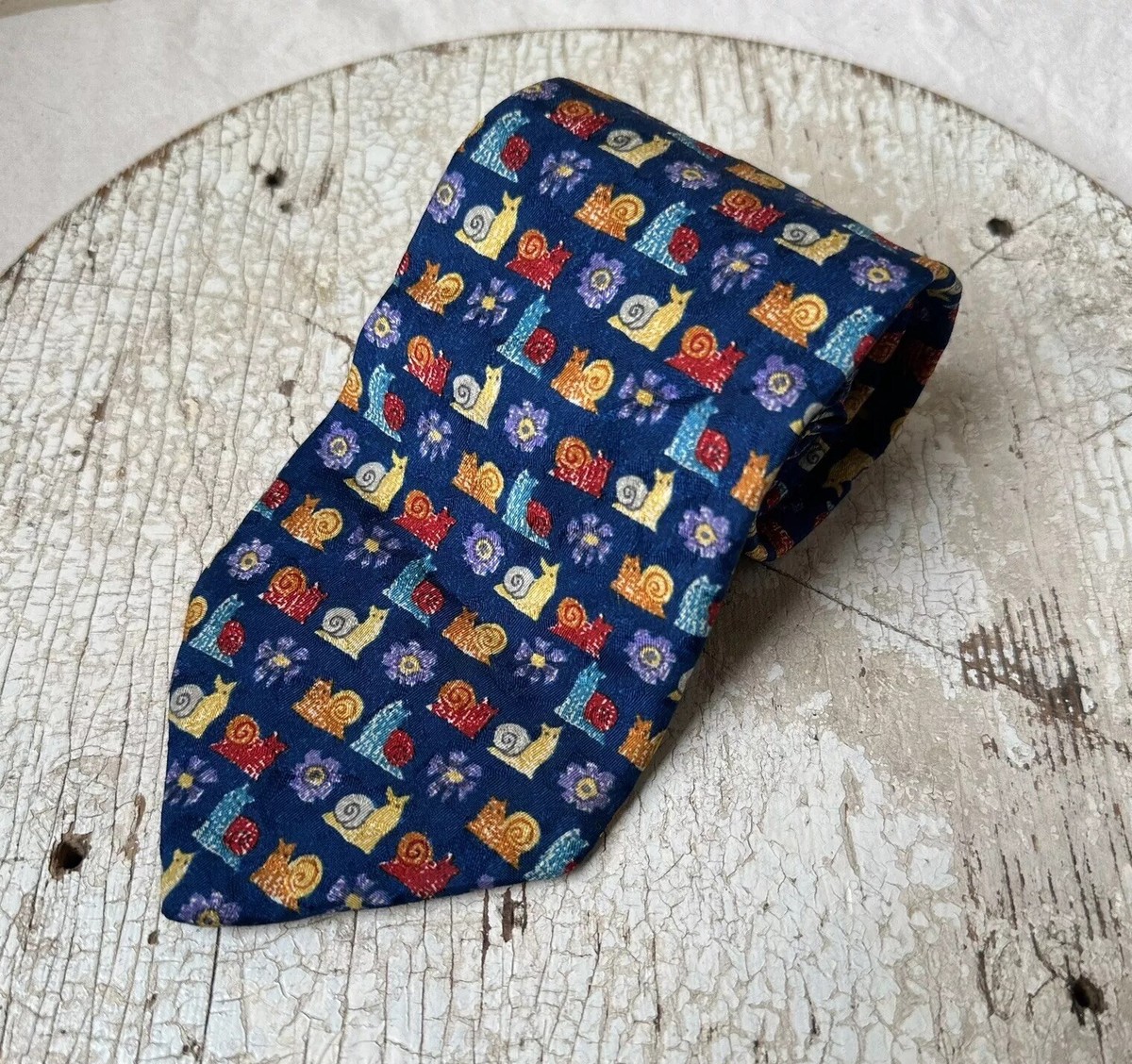 GIVENCHY Silk Tie Snails Floral Flowers Novelty Print  display picture 3