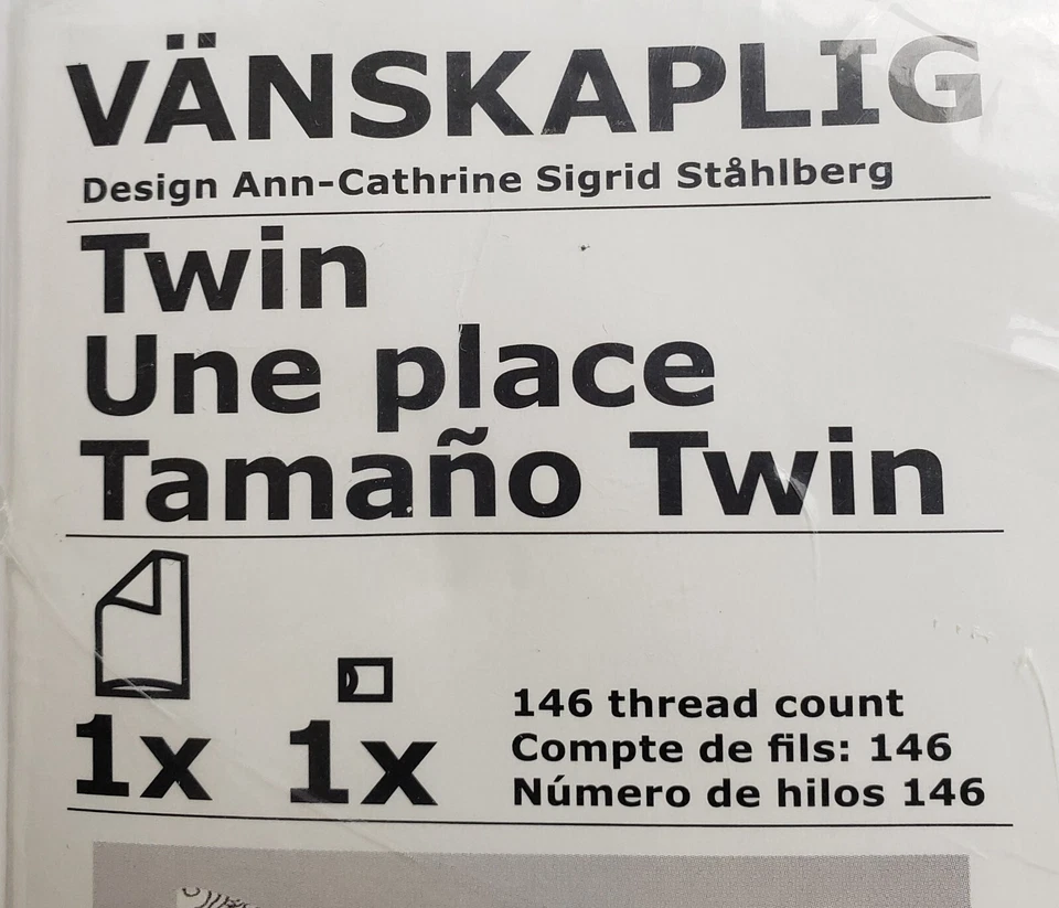 Funda nórdica doble Ikea Vanskaplig 64x86" funda de almohada 20x30 100 % algodón 146 hilos Foto 4 de 4